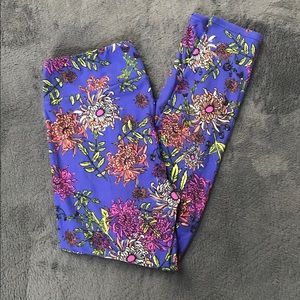 LulaRoe purple Floral TC leggings